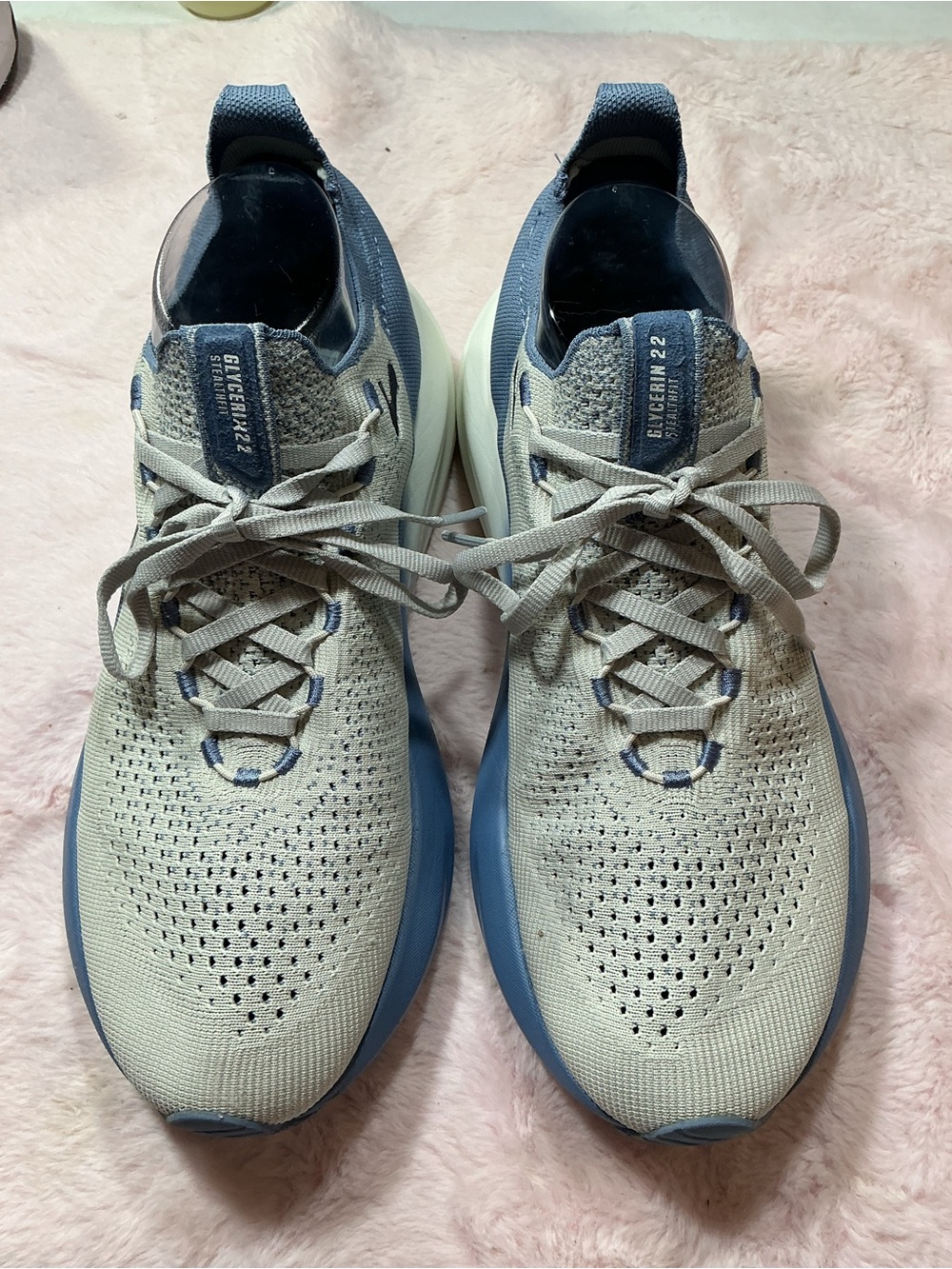 Brooks Men’s Runware Knit Sneakers - Light Gray & Blue 155